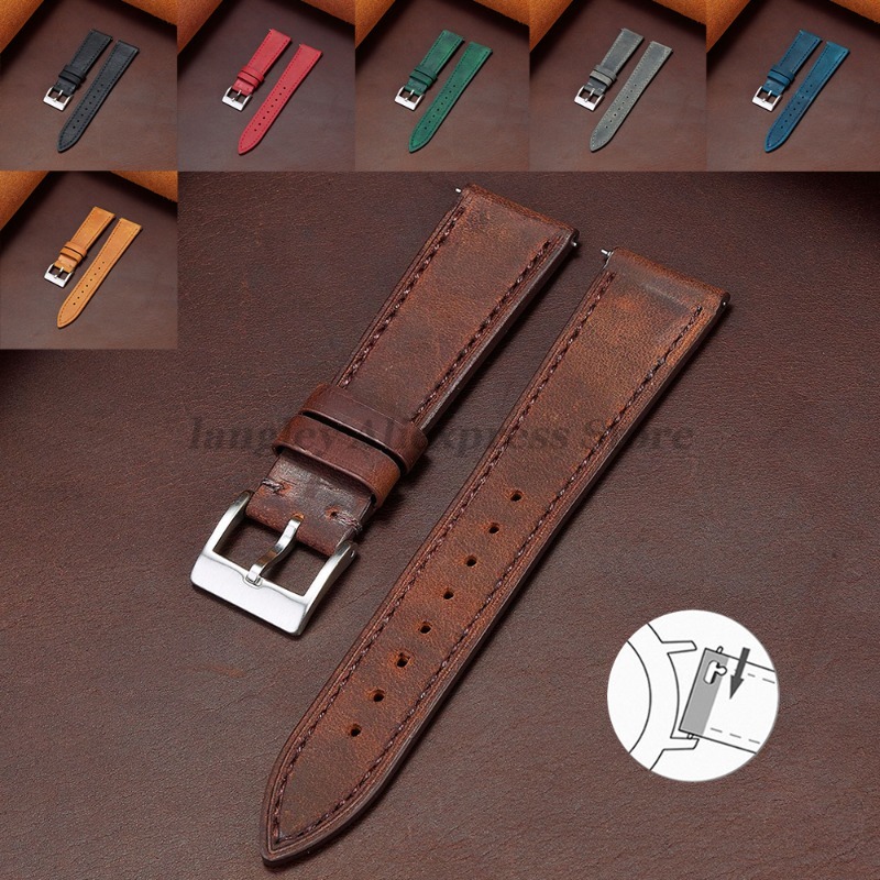 Leather Strap Quick Release - 빠른 릴리스 빈티지 레트로 정품 가죽