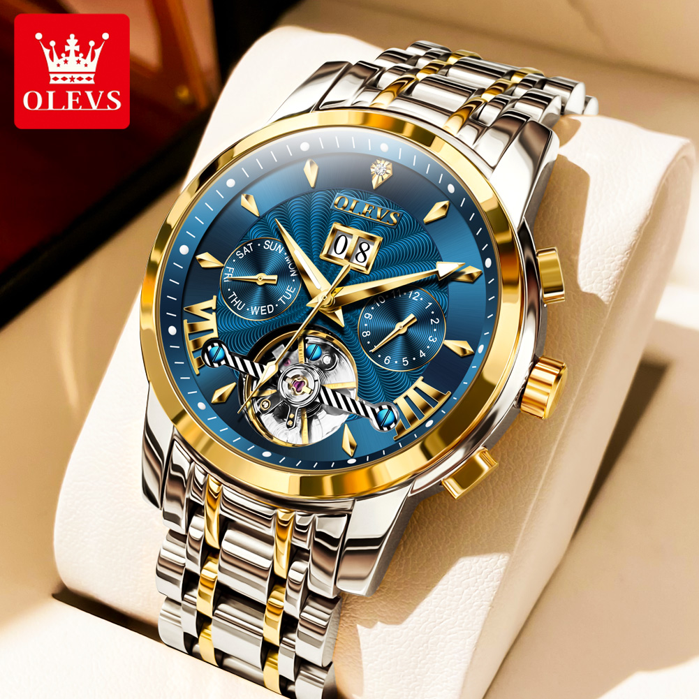 Rolex Watch Datejust - OLEVS 9965 남성용 시계 클래식 중공