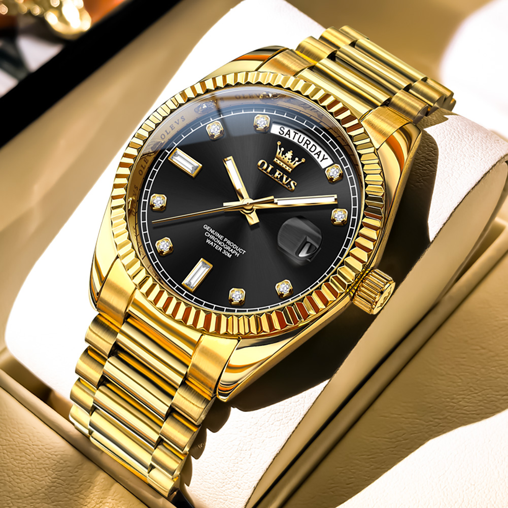 OLEVS 남성용 완전 자동 기계식 시계 금색 스테인리 - Rolex Watch Datejust 리뷰 및 가격