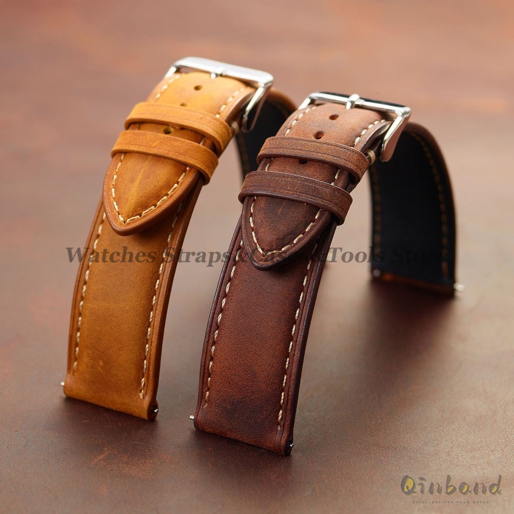 빈티지 소 가죽 시계 스트랩 14mm 16mm 18mm - Leather Strap Quick Release 리뷰 및 가격
